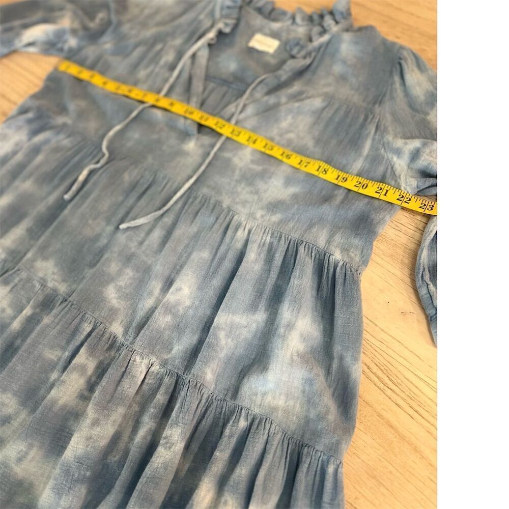 Honorine Women's Giselle Blue Tie-Dye Boho Trapeze Dress Medium - Picture 5 of 11